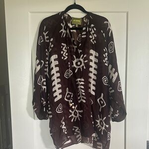 CELANDINE Brown and White Swim Coverup